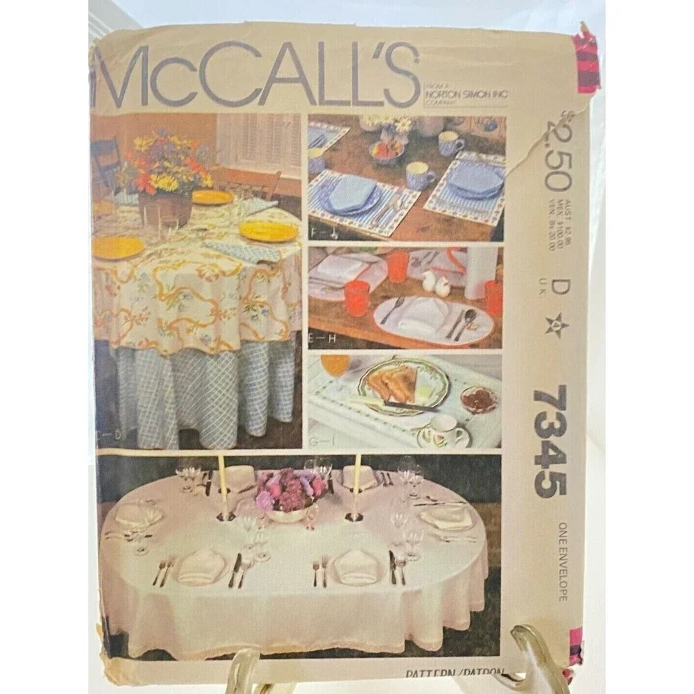 #7345 McCalls Table Liner Package Sewing Pattern